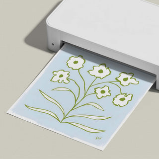 Botanical Line Study No. 8 floral art print, shown freshly printed.