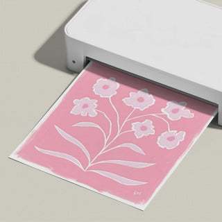 Botanical Line Study No. 2 floral art print, shown freshly printed.