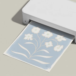 Botanical Line Study No. 10 floral art print, shown freshly printed.