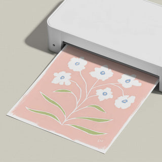 Botanical Line Study No. 3 floral art print, shown freshly printed.